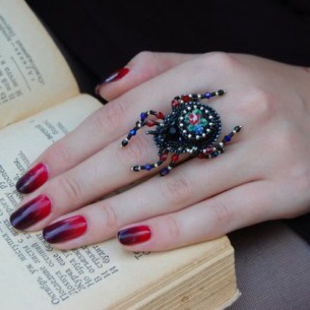 *TAKING DOWN* Handmade Cross-Stitched Spider Ring - Picture 2 of 7